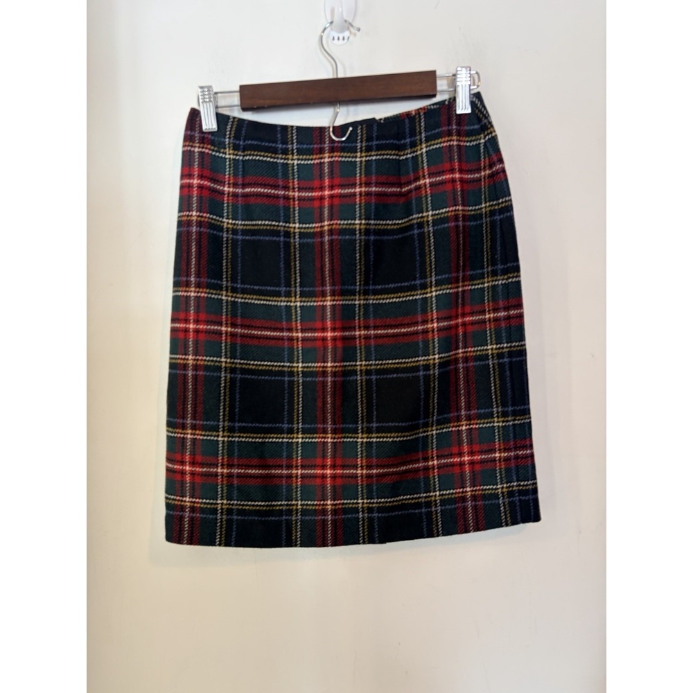 Vintage Talbots Petites Red Plaid Wool Skirt Short Size 4P School‎ Girl